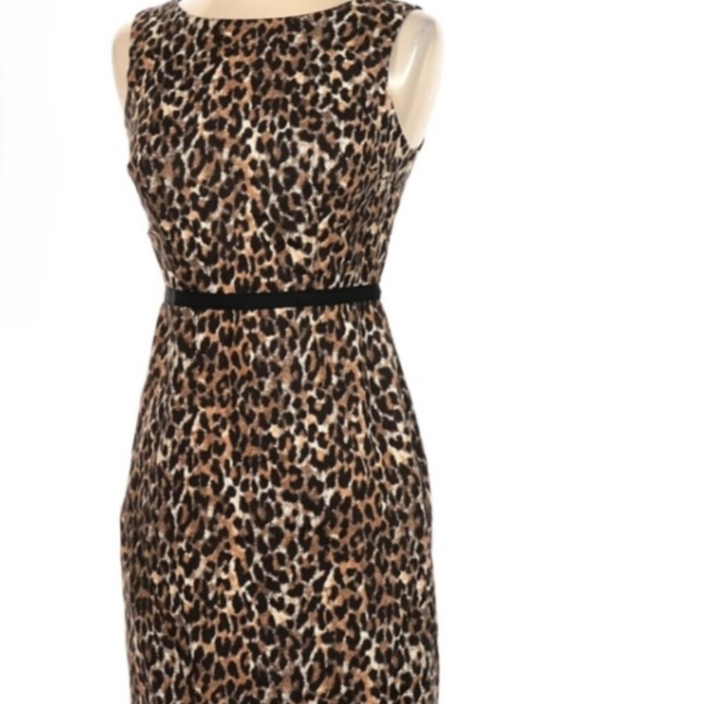 Ann Taylor Loft Animal Print Pencil Dress 0P